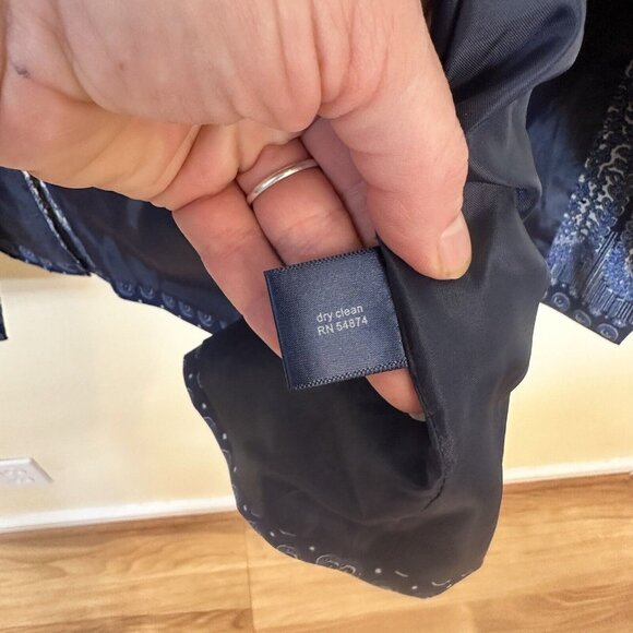 Eloquii by The Limited Womens Navy Blue Paisley Lightweight 1 Button Blazer 16W - Picture 9 of 14